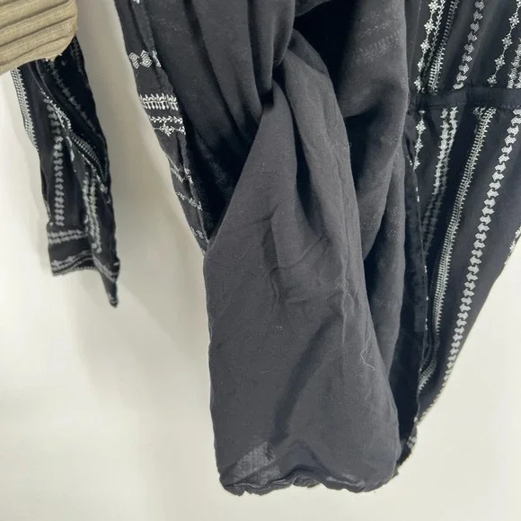 Paige poet tunic top black boho southwestern striped lightweight blouse M - Picture 5 of 11